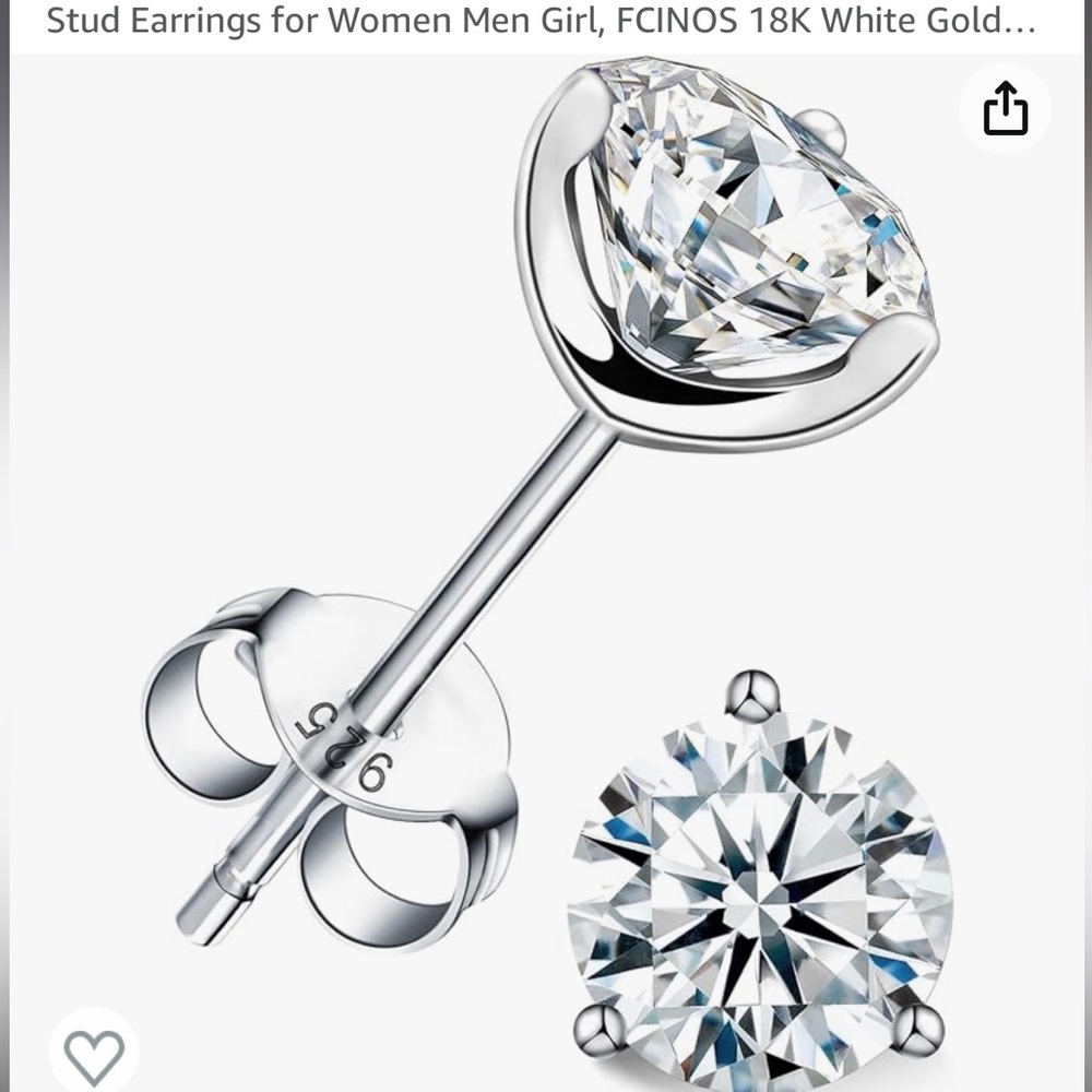 18K White gold plated Stud earrings